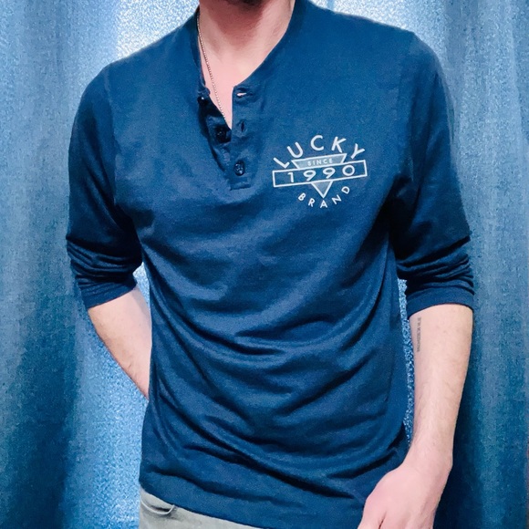 Lucky Brand Other - Navy Blue Lucky Brand Long Sleeve Henley Shirt